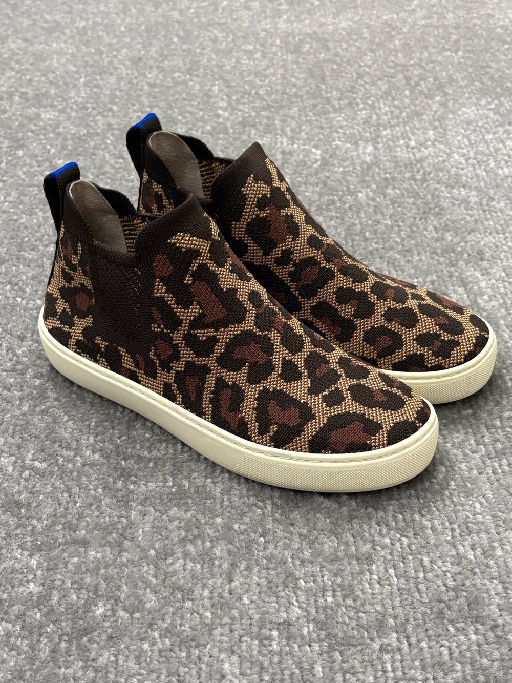 Rothy's The Chelsea Ankle Boot Size 6.5 Wildcat Brown Leopard Print